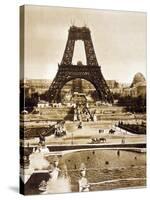 View from Chaillot Palace of Eiffel Tower Built for World Fair in 1889, Here 2nd Floor, 1888-null-Stretched Canvas