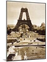 View from Chaillot Palace of Eiffel Tower Built for World Fair in 1889, Here 2nd Floor, 1888-null-Mounted Photo