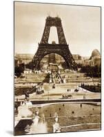 View from Chaillot Palace of Eiffel Tower Built for World Fair in 1889, Here 2nd Floor, 1888-null-Mounted Photo