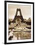 View from Chaillot Palace of Eiffel Tower Built for World Fair in 1889, Here 2nd Floor, 1888-null-Framed Photo