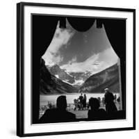 View From Chateau Lake Louise Looking Up Lake Louise at Victoria Glacier-Andreas Feininger-Framed Photographic Print