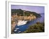 View from Chiesa S. Giorgio, Riviera di Levante, Liguria, Portofino, Italy-Walter Bibikow-Framed Photographic Print