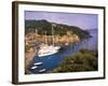 View from Chiesa S. Giorgio, Riviera di Levante, Liguria, Portofino, Italy-Walter Bibikow-Framed Photographic Print