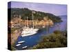 View from Chiesa S. Giorgio, Riviera di Levante, Liguria, Portofino, Italy-Walter Bibikow-Stretched Canvas