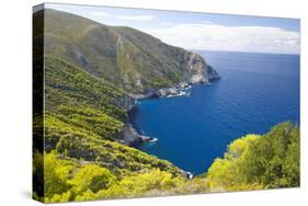 View from Clifftop Along Rocky Coast, Anafonitria, Zakynthos (Zante) (Zakinthos)-Ruth Tomlinson-Stretched Canvas