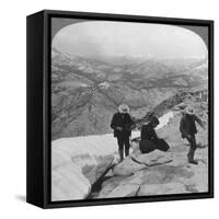 View from Clouds Rest over Tenaya Lake to the Distant Matterhorn, California, USA, 1902-Underwood & Underwood-Framed Stretched Canvas