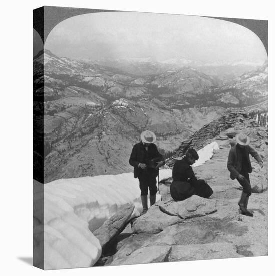 View from Clouds Rest over Tenaya Lake to the Distant Matterhorn, California, USA, 1902-Underwood & Underwood-Stretched Canvas