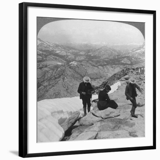 View from Clouds Rest over Tenaya Lake to the Distant Matterhorn, California, USA, 1902-Underwood & Underwood-Framed Giclee Print