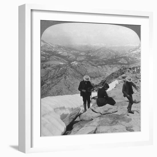 View from Clouds Rest over Tenaya Lake to the Distant Matterhorn, California, USA, 1902-Underwood & Underwood-Framed Giclee Print