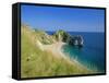 View from Coastal Path of Durdle Door, Dorset, England-Ruth Tomlinson-Framed Stretched Canvas