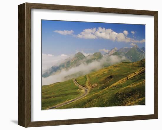 View from Col d'Aubisque, Pyrenees-Atlantique, Pyrenees, Aquitaine, France, Europe-David Hughes-Framed Photographic Print