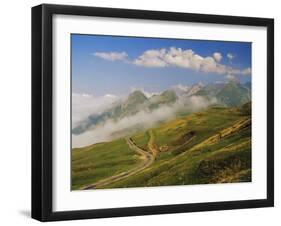 View from Col d'Aubisque, Pyrenees-Atlantique, Pyrenees, Aquitaine, France, Europe-David Hughes-Framed Photographic Print