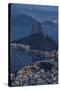 View from Cristo Redentor over Rio De Janeiro at Night, Corcovado, Rio De Janeiro-Ben Pipe-Stretched Canvas