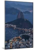 View from Cristo Redentor over Rio De Janeiro at Night, Corcovado, Rio De Janeiro-Ben Pipe-Mounted Photographic Print