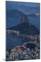 View from Cristo Redentor over Rio De Janeiro at Night, Corcovado, Rio De Janeiro-Ben Pipe-Mounted Photographic Print