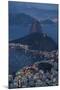 View from Cristo Redentor over Rio De Janeiro at Night, Corcovado, Rio De Janeiro-Ben Pipe-Mounted Photographic Print