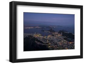 View from Cristo Redentor over Rio De Janeiro at Night, Corcovado, Rio De Janeiro-Ben Pipe-Framed Photographic Print