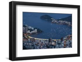 View from Cristo Redentor over Rio De Janeiro at Night, Corcovado, Rio De Janeiro-Ben Pipe-Framed Photographic Print