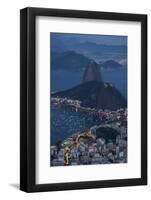 View from Cristo Redentor over Rio De Janeiro at Night, Corcovado, Rio De Janeiro-Ben Pipe-Framed Photographic Print