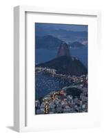 View from Cristo Redentor over Rio De Janeiro at Night, Corcovado, Rio De Janeiro-Ben Pipe-Framed Photographic Print