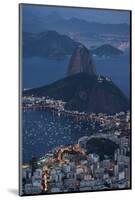 View from Cristo Redentor over Rio De Janeiro at Night, Corcovado, Rio De Janeiro-Ben Pipe-Mounted Photographic Print