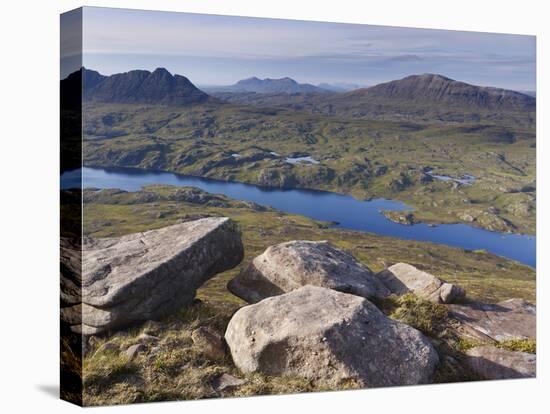 View from Cul Mor Towards Suilven, Coigach - Assynt Swt, Sutherland, Highlands, Scotland, UK-Joe Cornish-Stretched Canvas