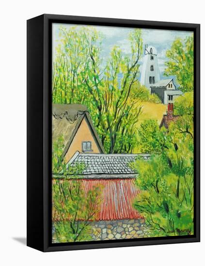View from Cynthia's Window, Dalham, Suffolk-Joan Thewsey-Framed Stretched Canvas