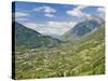 View from Dorf Tyrol over Merano, Towards Reschen Pass and Austria, Western Dolomites, Italy-James Emmerson-Stretched Canvas