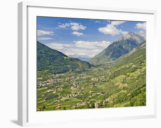 View from Dorf Tyrol over Merano, Towards Reschen Pass and Austria, Western Dolomites, Italy-James Emmerson-Framed Photographic Print