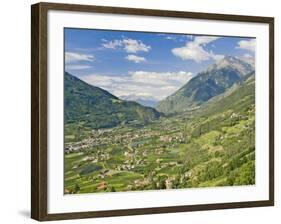 View from Dorf Tyrol over Merano, Towards Reschen Pass and Austria, Western Dolomites, Italy-James Emmerson-Framed Photographic Print