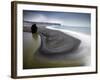 View From Dyrholaey Towards the Volcanic Sand Beach and Rock Stacks at Reynisdrangar, Iceland-Lee Frost-Framed Photographic Print