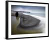 View From Dyrholaey Towards the Volcanic Sand Beach and Rock Stacks at Reynisdrangar, Iceland-Lee Frost-Framed Photographic Print