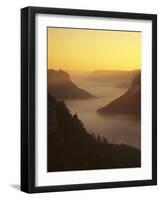 View from Eichfelsen Rock on Schloss Werenwag Castle and Danube Valley at Sunrise-Markus Lange-Framed Photographic Print