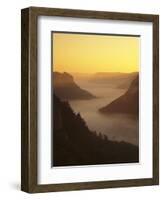 View from Eichfelsen Rock on Schloss Werenwag Castle and Danube Valley at Sunrise-Markus Lange-Framed Photographic Print