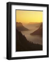 View from Eichfelsen Rock on Schloss Werenwag Castle and Danube Valley at Sunrise-Markus Lange-Framed Photographic Print