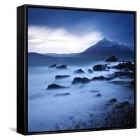 View from Elgol Beach to the Cuillin Hills, Isle of Skye, Scotland, UK-Nadia Isakova-Framed Stretched Canvas