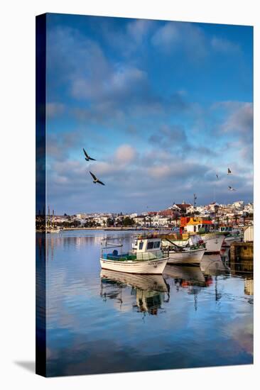 View from Fishing Harbour Towards Old Town, Lagos, Algarve, Portugal-Sabine Lubenow-Stretched Canvas