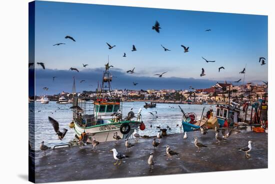 View from Fishing Harbour Towards Old Town, Lagos, Algarve, Portugal-Sabine Lubenow-Stretched Canvas