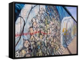 View from Former East Berlin of a Section of Berlin Wall, Berlin, Germany-Gavin Hellier-Framed Stretched Canvas