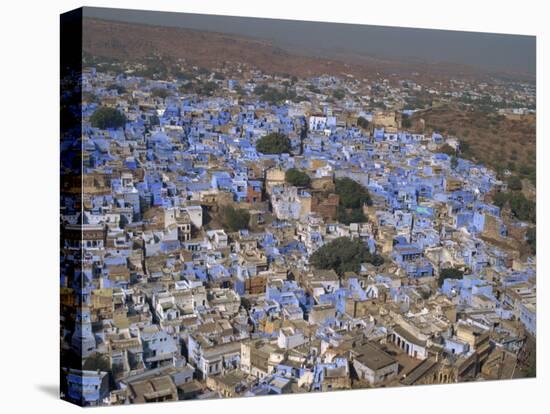 View from Fort of Blue Houses of Brahmin Caste Residents of City, Jodhpur, Rajasthan State, India-Harding Robert-Stretched Canvas