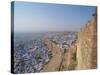 View from Fort of Blue Houses of Brahmin Caste Residents of City, Jodhpur, Rajasthan State, India-Harding Robert-Stretched Canvas