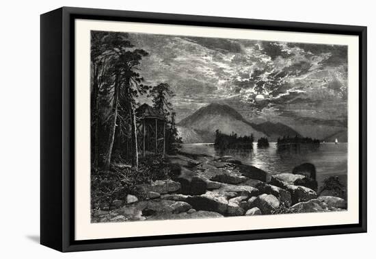 View from Fourteen-Mile Island, Lake George, USA-null-Framed Stretched Canvas