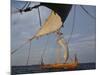 View from Gaia of Replica Viking Ship Oseberg, Chesapeake Bay, USA-David Lomax-Mounted Photographic Print