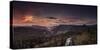 View from Gamrich in the Elbtal, Direction to Rathen with Sunset-Jorg Simanowski-Stretched Canvas