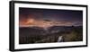 View from Gamrich in the Elbtal, Direction to Rathen with Sunset-Jorg Simanowski-Framed Photographic Print