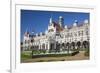 View from gardens to the imposing facade of Dunedin Railway Station, Anzac Square, Dunedin, Otago, -Ruth Tomlinson-Framed Photographic Print