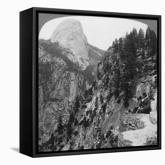 View from Glacier Canyon to Half Dome, Yosemite Valley, California, USA, 1902-Underwood & Underwood-Framed Stretched Canvas