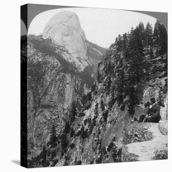 View from Glacier Canyon to Half Dome, Yosemite Valley, California, USA, 1902-Underwood & Underwood-Stretched Canvas