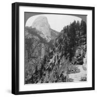 View from Glacier Canyon to Half Dome, Yosemite Valley, California, USA, 1902-Underwood & Underwood-Framed Premium Giclee Print