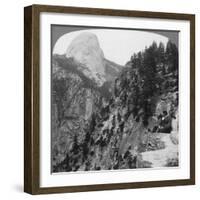 View from Glacier Canyon to Half Dome, Yosemite Valley, California, USA, 1902-Underwood & Underwood-Framed Giclee Print